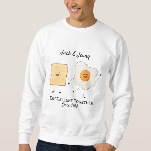 Cute Funny Happy Toast Eggcelent Samen Trui (Voorkant)
