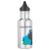 Cute funny hippopotamus with bird cartoon waterfles  (Links)