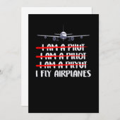 Cute & Funny I Fly Airplanes Pilot Joke Kaart (Voorkant / Achterkant)