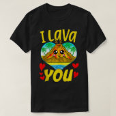 Cute & Funny I Lava You Volcano Valentijnsdag Pu T-shirt (Design voorkant)