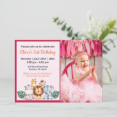 Cute Funny | Invitation d'anniversaire de fille ph (Debout devant)