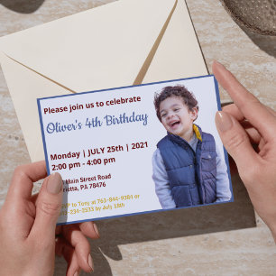 Cute Funny Invitation d'anniversaire de photo de