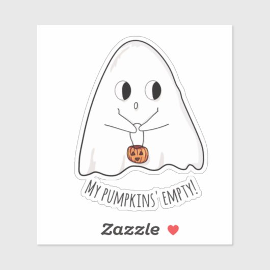 Cute Funny Kawaii Halloween Ghost Custom Cut Vinyl Sticker (Vel)