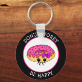 Cute Funny Kawaii Style Donut Puns Sleutelhanger (Voorkant)