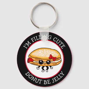 Cute Funny Kawaii Style Jelly Donut Puns Sleutelha Sleutelhanger