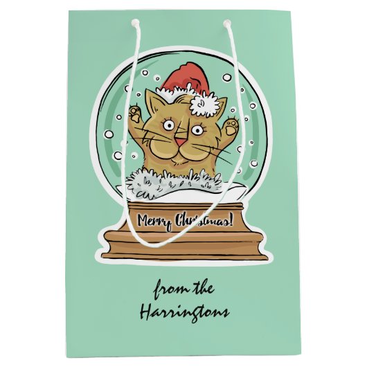 Cute Funny-kerstcadetas met aangepast cadeautje Medium Cadeauzakje (Voorkant)