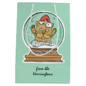 Cute Funny-kerstcadetas met aangepast cadeautje Medium Cadeauzakje (Achterkant)