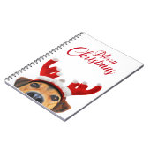 Cute Funny Kersthond Reindeer Antler Headband Notitieboek (Linkerzijde)