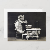 Cute  Funny Kitten Baking and Cooking Briefkaart (Voorkant / Achterkant)