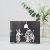 Cute  Funny Kitten Couple Wedding Ceremony Briefkaart (Staand voorkant)