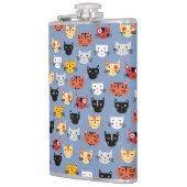 Cute Funny Kitty Cat Faces Pattern Blue Heupfles (Links)