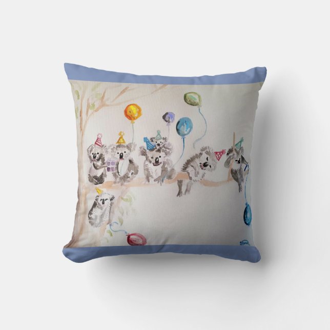 Cute Funny Koala Aquarelle Peinture Coussin (Recto)
