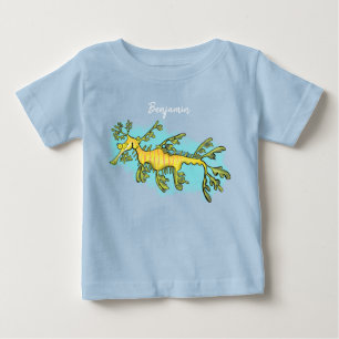 Cute funny leafy sea draak cartoon illustratie