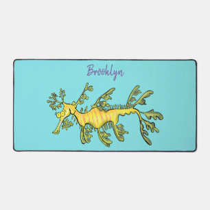 Cute funny leafy sea draak cartoon illustratie bureaumat