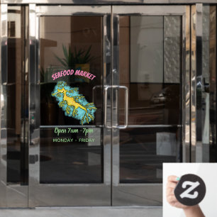 Cute funny leafy sea draak cartoon illustratie raamsticker