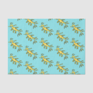 Cute funny leafy sea draak cartoon illustratie tissuepapier