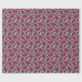 Cute Funny Lips Pattern Blue Cadeaupapier (Vlak)