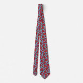 Cute Funny Lips Pattern Blue Stropdas (Achterkant)