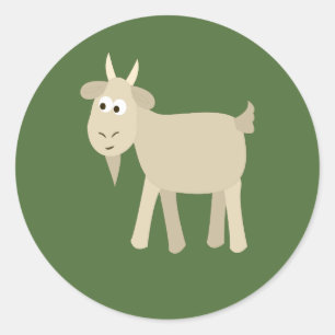Cute Funny Little Goat Ronde Sticker