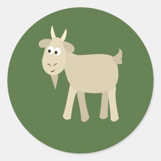 Cute Funny Little Goat Ronde Sticker (Voorkant)