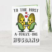 Cute Funny Maize Corn Pun Husband Jubileum Bedankkaart (Voorkant)