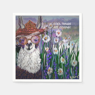 Cute Funny Mama Llama houdt je kool Servet