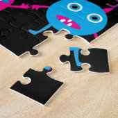 Cute Funny Monster Party Creats in Circle Legpuzzel (Zijkant)