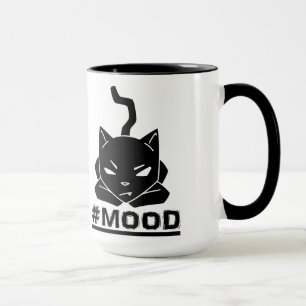 Cute & Funny #MOOD Black Cat Logo Illustratie Mok