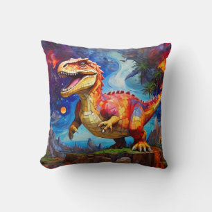 Cute Funny Mosaic Dinosaures ensemble coussin cous
