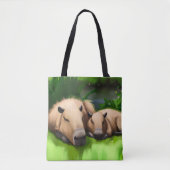 Cute Funny Napping Capybaras door Pond Draagtas (Voorkant)