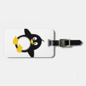 Cute Funny Penguin Bagagelabel (Voorkant horizontaal)