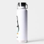 Cute Funny Penguin Cartoon Waterfles (Achterkant)