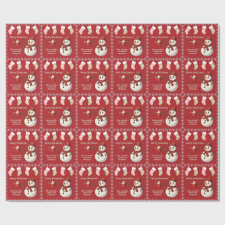 Cute Funny personalized Red Mocha Snowman Cadeaupapier