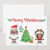 Cute Funny Photo Santa Feestdagenkaart (Voorkant / Achterkant)