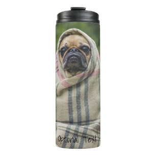 Cute & Funny Pug aangepaste teksttumbler Thermosbeker
