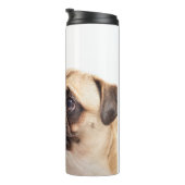 Cute & Funny Pug aangepaste teksttumbler Thermosbeker (Geroteerd rechts)