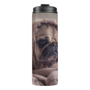 Cute & Funny Pug aangepaste teksttumbler Thermosbeker