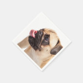 Cute & Funny Pug Dog paper inapkins Servetten (Hoek)