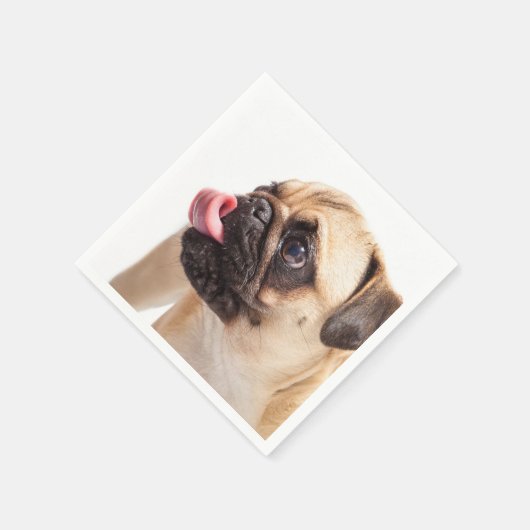 Cute & Funny Pug Dog paper inapkins Servetten (Hoek)