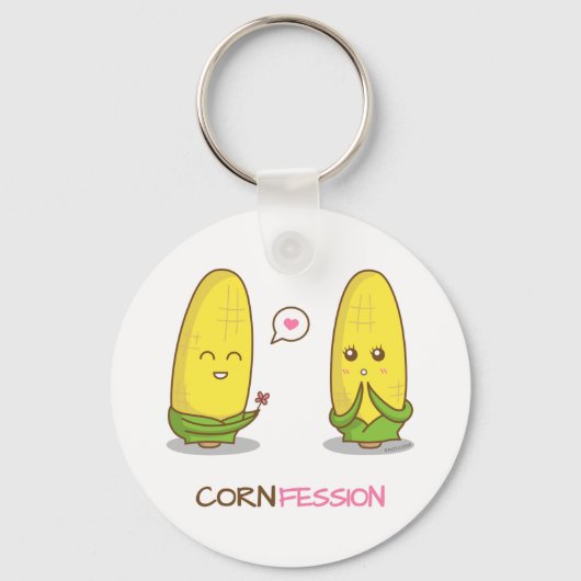 Cute Funny Punny Corn Love Confession Sleutelhanger (Voorkant)