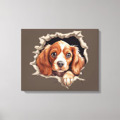 Cute Funny Puppy Canvas Afdruk (Voorkant)