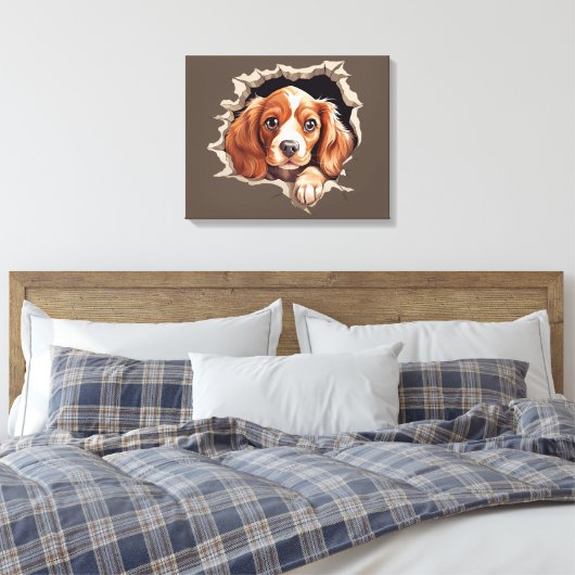 Cute Funny Puppy Canvas Afdruk (Insitu (Slaapkamer))