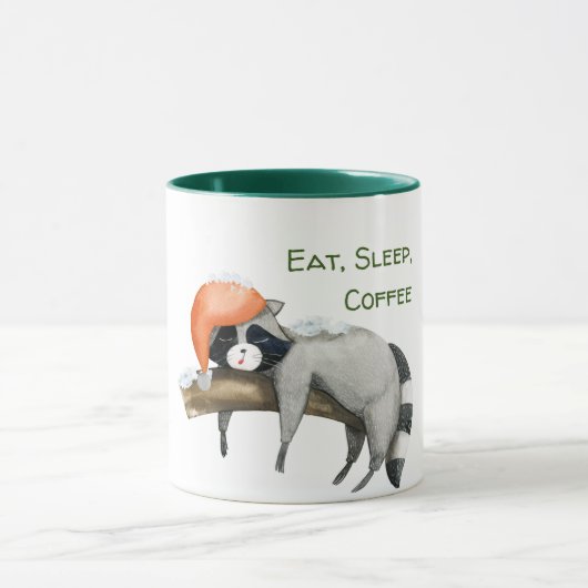 Cute Funny Raccoon-Mok voor tweetone kerstkoffie Mok (Midden)