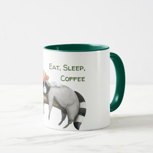 Cute Funny Raccoon-Mok voor tweetone kerstkoffie Mok (Voorkant rechts)