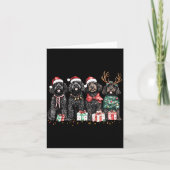 Cute Funny Reindeer Santa Black Goldendoodle Dogs Kaart (Voorkant)