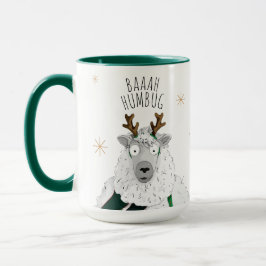 Cute Funny Reindeer Sheep 'Baaah Humbug' Pun Fun Mok