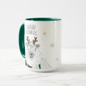 Cute Funny Reindeer Sheep 'Baaah Humbug' Pun Fun Mok (Voorkant links)