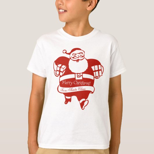 Cute Funny Santa Claus Red en White Kerstmis T-shirt (Voorkant)