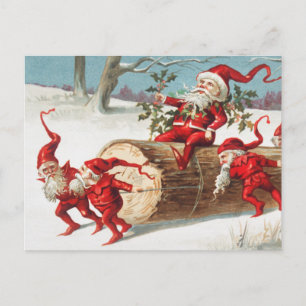 Cute Funny Santa KerstElves Briefkaart