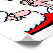 Cute Funny Santa Optometrist Eye Test Cartoon Poster (Hoek)